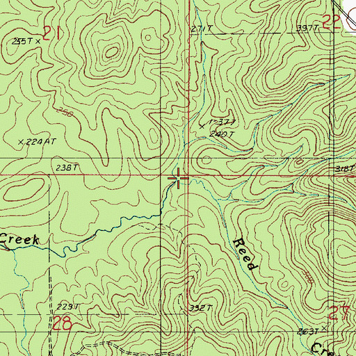 Topographic Map of Reed Creek, LA