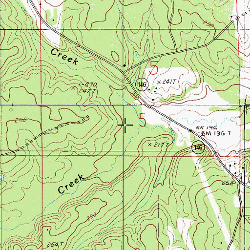 Topographic Map of Sandy Creek, LA