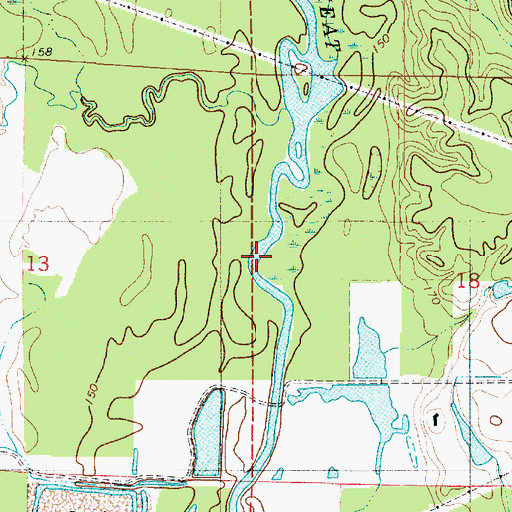 Topographic Map of Sausman Creek, LA