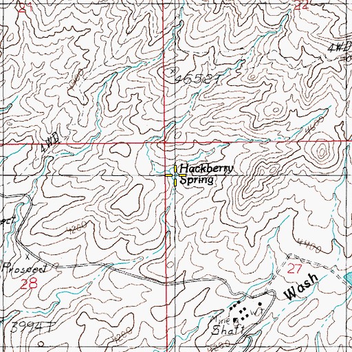 Topographic Map of Hackberry Spring, AZ