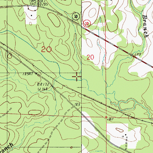 Topographic Map of Spurlock Branch, LA