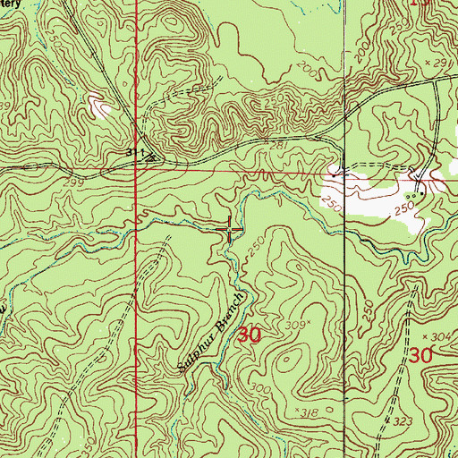 Topographic Map of Sulphur Branch, LA