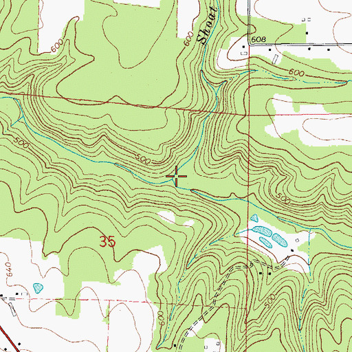 Topographic Map of Shoat Branch, AR