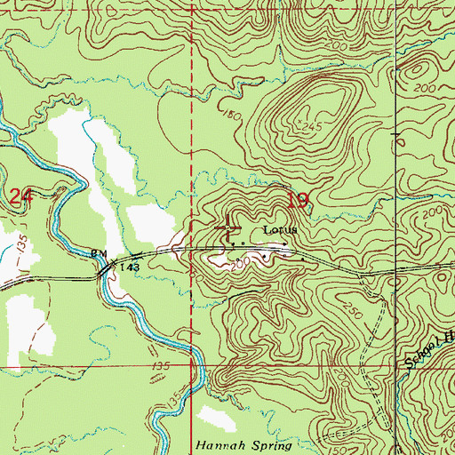 Topographic Map of Lotus Campground, LA