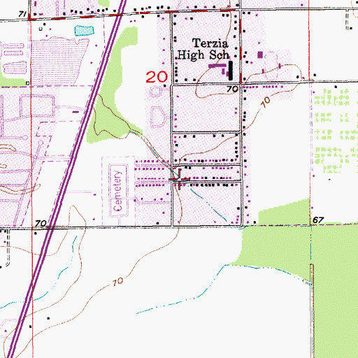 Topographic Map of Forest Oaks, LA
