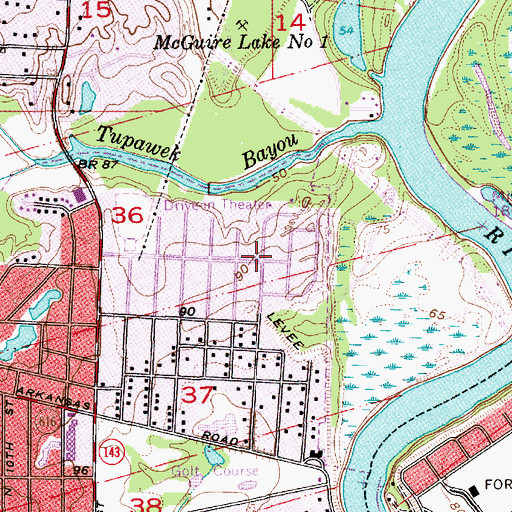 Topographic Map of Highland Park, LA