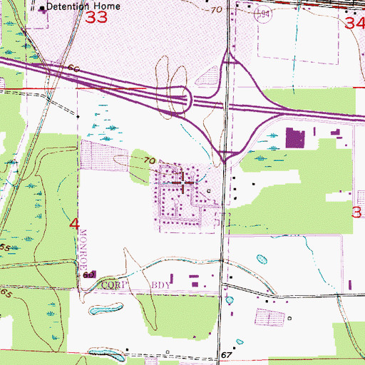 Topographic Map of Huntington Park, LA