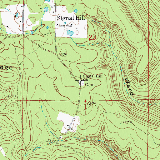Topographic Map of Signal Hill Church, AR