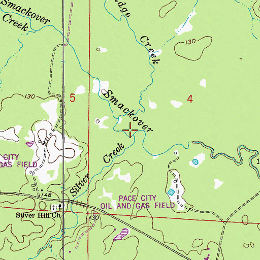 Topographic Map of Silver Creek, AR