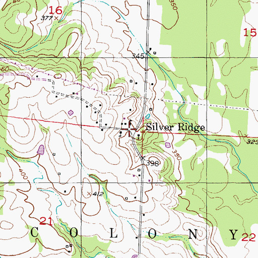 Topographic Map of Silver Ridge, AR