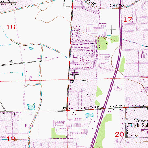 Topographic Map of Robinson Elementary School, LA
