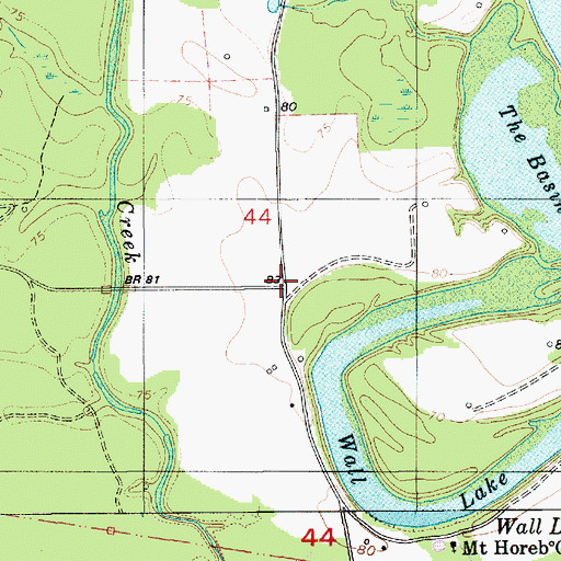 Topographic Map of Wall Lake, LA