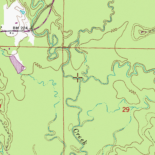 Topographic Map of Simpson Creek, AR