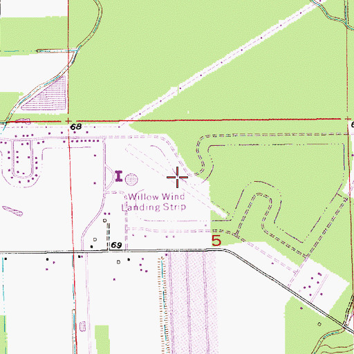 Topographic Map of Willow Wind Landing Strip, LA