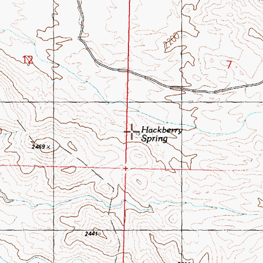 Topographic Map of Hackberry Spring, AZ