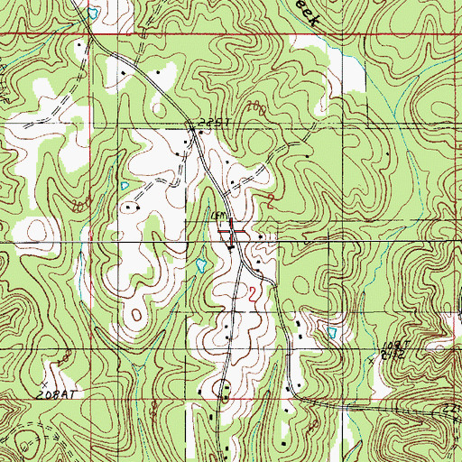 Topographic Map of Evergreen, LA