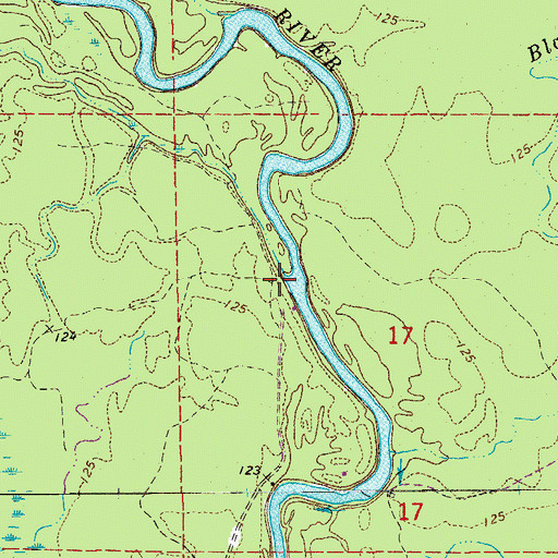 Topographic Map of Sixteenth Creek, AR
