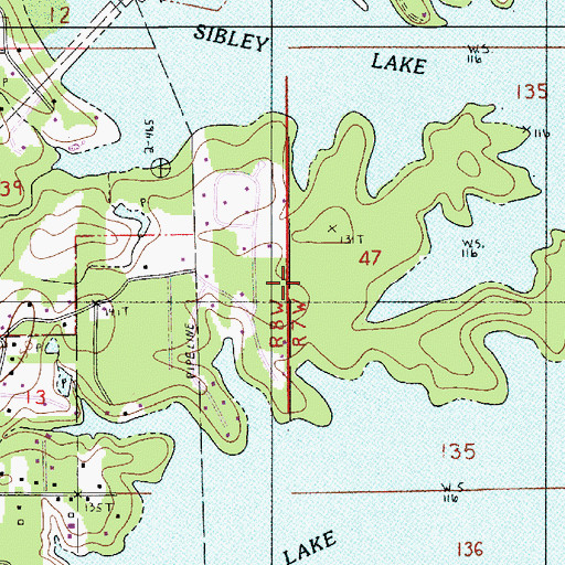 Topographic Map of Oakleaf Estates, LA