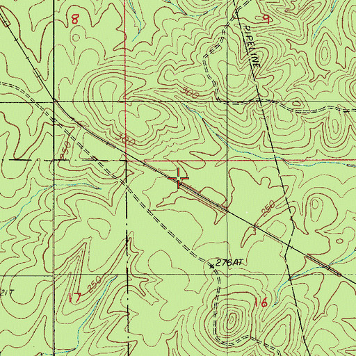 Topographic Map of Oshkosh (historical), LA