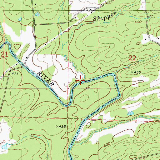 Topographic Map of Skipper Creek, AR