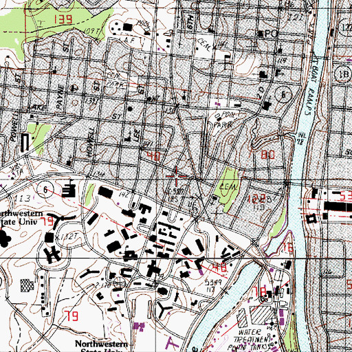 Topographic Map of University Shopping Center, LA