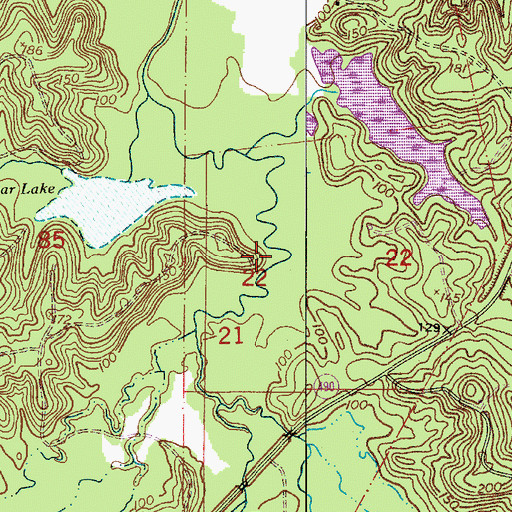 Topographic Map of Mossy Point, LA