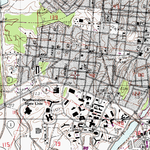Topographic Map of North Street Community Center, LA