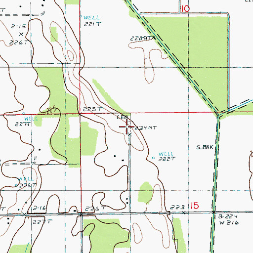 Topographic Map of Slocum Cemetery, AR