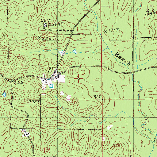 Topographic Map of Beech Creek Gas Field, LA