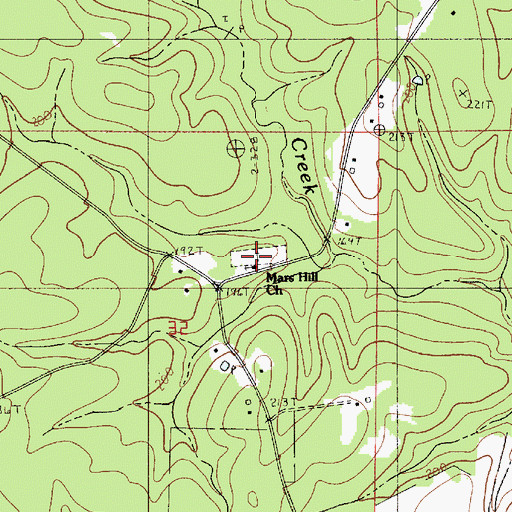 Topographic Map of Mars Hill Cemetery, LA
