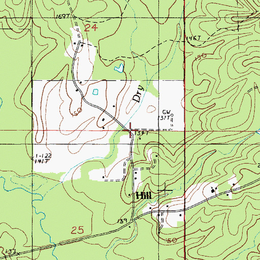 Topographic Map of Spring Creek Gas Field, LA