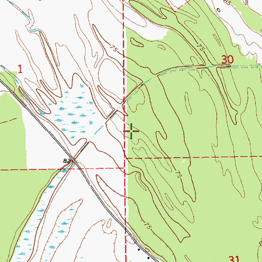 Topographic Map of Cattail Lake (historical), LA