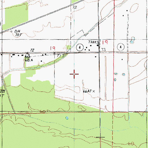 Topographic Map of Glade Bayou Oil Field, LA