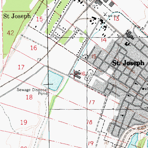 Topographic Map of Tensas Elementary School, LA