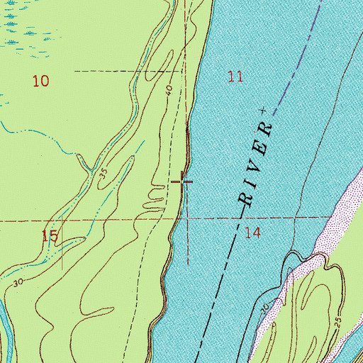 Topographic Map of Brunette Point Revetment, LA