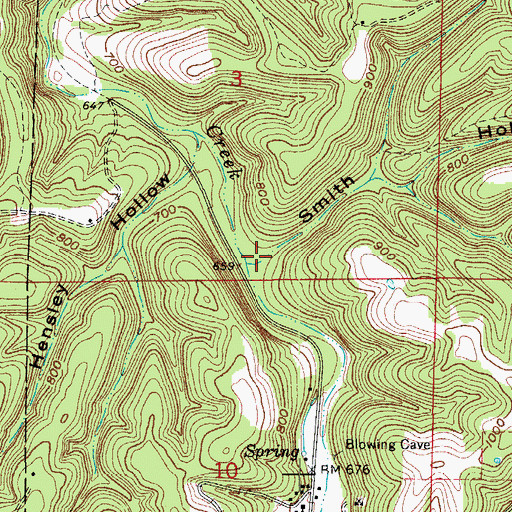 Topographic Map of Smith Hollow, AR