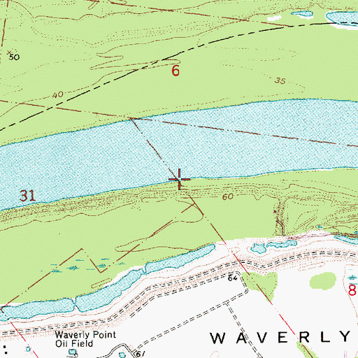 Topographic Map of Waverly Place Landing, LA