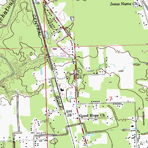 Topographic Map of Campbell, LA