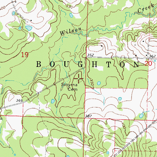 Topographic Map of Smyrna Cemetery, AR