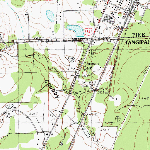 Topographic Map of Kirkville (historical), LA