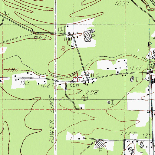 Topographic Map of Evans Cemetery, LA
