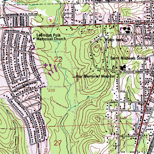 Topographic Map of Fertitta Park, LA