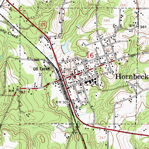 Topographic Map of Hornbeck United Methodist Church, LA