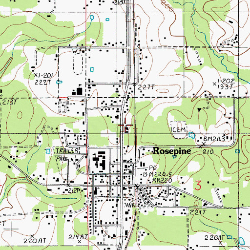 Topographic Map of Rosepine United Pentecostal Church, LA