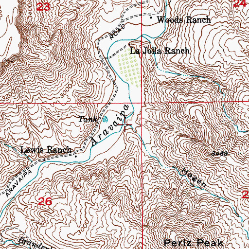 Topographic Map of Hagen Canyon, AZ