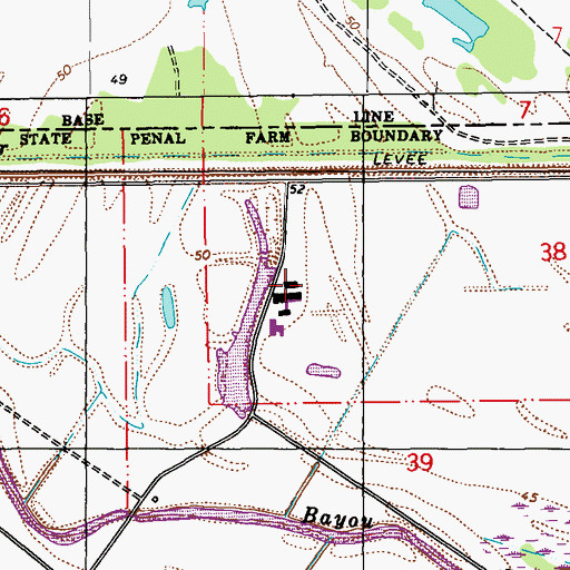 Topographic Map of Camp F, LA