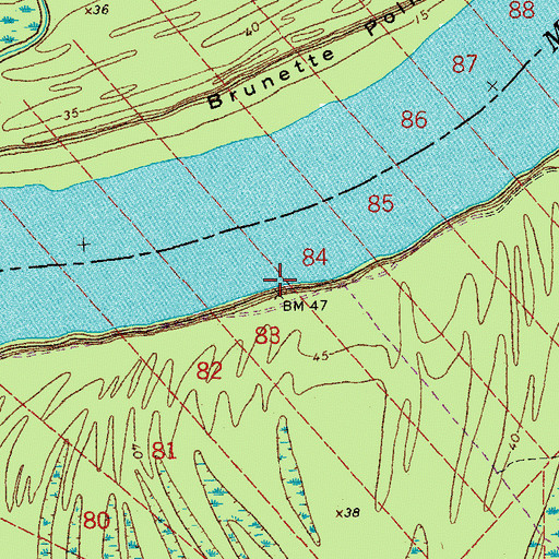 Topographic Map of Iowa Point Landing, LA
