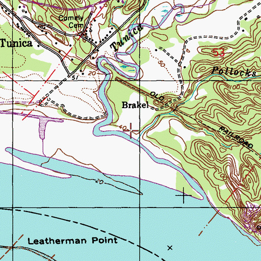 Topographic Map of Trudeau Landing, LA