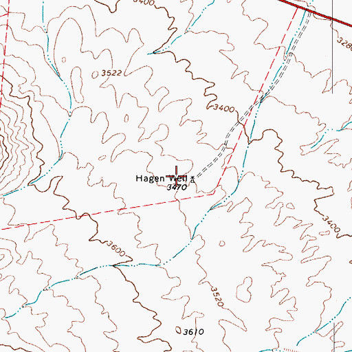Topographic Map of Hagen Well, AZ