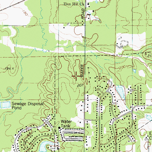 Topographic Map of Crestwood Heights, LA